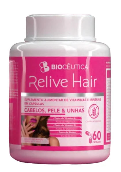 Relive Hair Cabelo Pele e Unha 60 Cápsulas