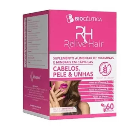 Relive Hair Cabelo Pele e Unha 60 Cápsulas